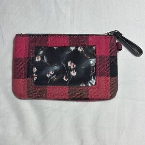 Vera Bradley Red and Black Plaid Card Holder Wallet